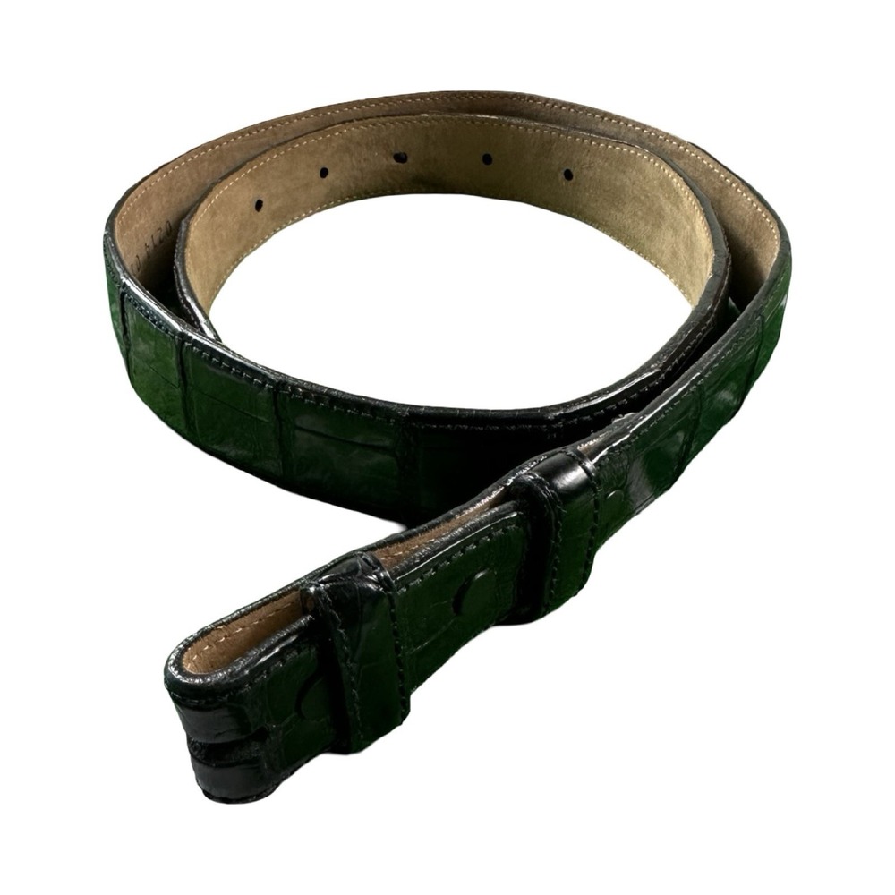 WCM New York Black American Alligator Leather Belt Strap Womens Size M NWOT